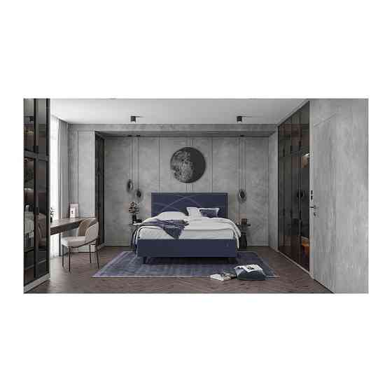Ліжко NettaDesign Comfort з нішею для білизни на ніжках 180x200 синій Київ