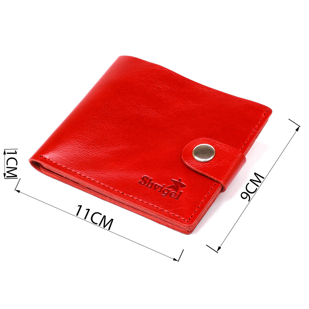 Женское небольшое кожаное портмоне Красный (SHVIGEL) Киев - изображение 7