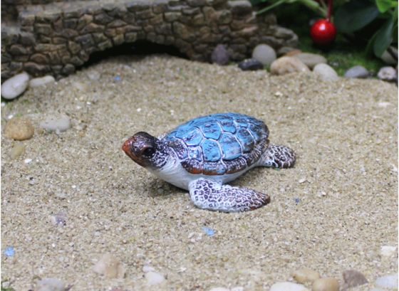 Фигурка Черепаха 7.6 х 6.5 из полистоуна Для мини-сада, сада и флорариума Голубой Одесса