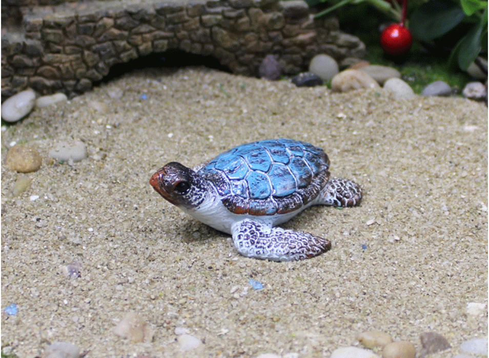 Фигурка Черепаха 7.6 х 6.5 из полистоуна Для мини-сада, сада и флорариума Голубой Одесса - изображение 3