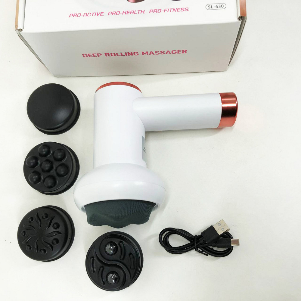 Ручной массажер для шеи и тела Deep Rolling Massager, Профессиональный массажер пистолет NA-62 Львов - изображение 7