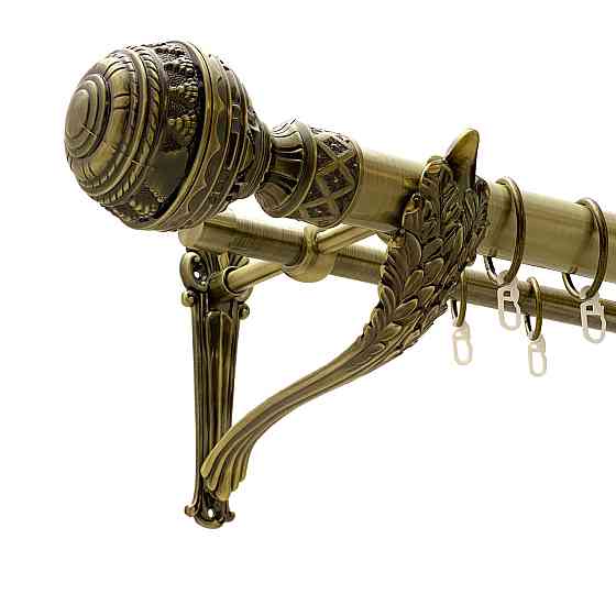 Карниз Orvit Арабеска металевий дворядний ретро Антик 35\19 мм 240 см (00-00011569) Львов