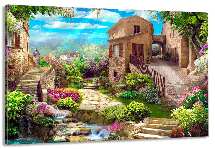 Картина полотно у вітальню / спальню   Венеція в квітах   MLP_280 ( 60х30см ) 80х160см Київ - фото 1