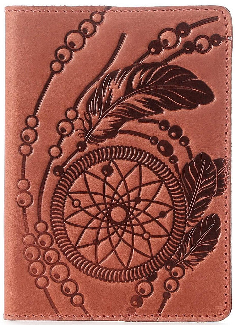 Ексклюзивна обкладинка для паспорта з вінтажній шкіри SHVIGEL 13792 Червона Київ - фото 2