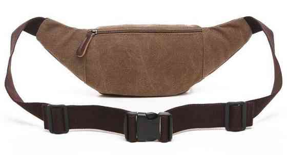 Сумка поясная текстильная Vintage 20176 Коричневая Киев