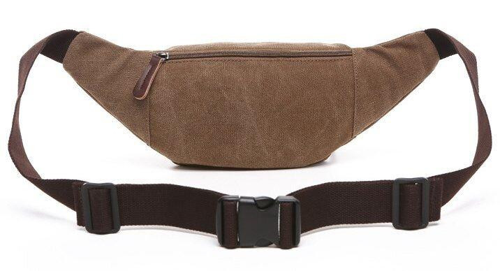 Сумка поясная текстильная Vintage 20176 Коричневая Киев - изображение 6