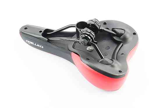 Сидіння MTB 260x160мм з кріпленням, чорно-червоне CORRADO 6690 Киев