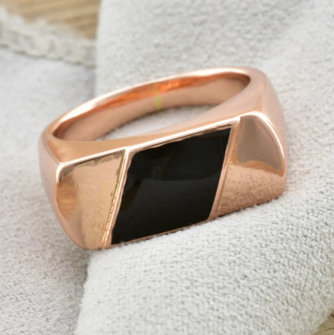 Печатка Xuping 13721, черная эмаль, позолота РО, размер 20, вес 8,5 г, мужская Киев - изображение 3