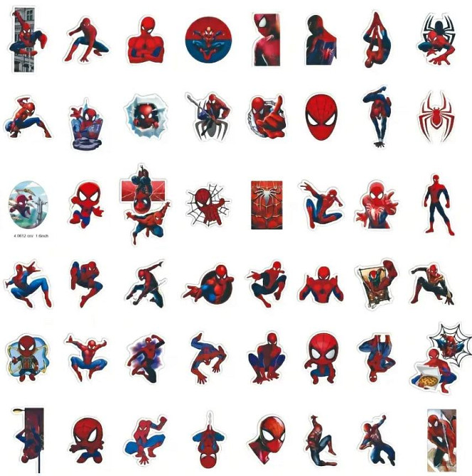 Набір наклейок (стікерів) Marvel Spiderman (50 шт.), стікерпак Марвел. Спайдермен Київ - фото 5