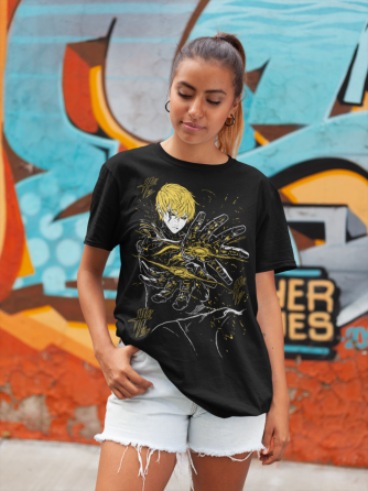 Футболка для мальчика аниме Генос Аниме Манга Виллаин оверсайз (рост от 165 до 180 ) Черний AnimeJ0664m Днепр