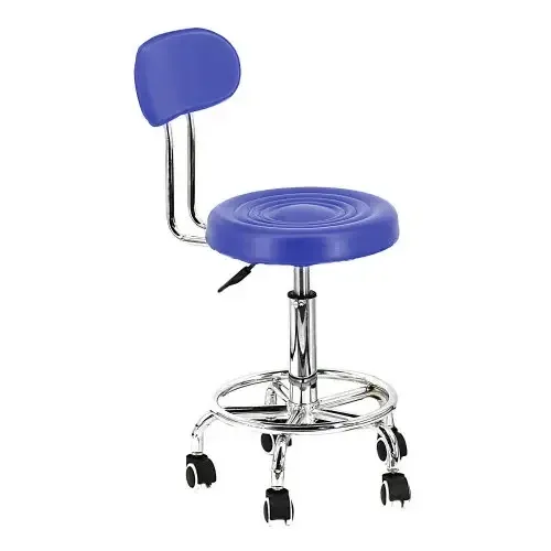 Стул косметолога со спинко.  Білий Синій Київ