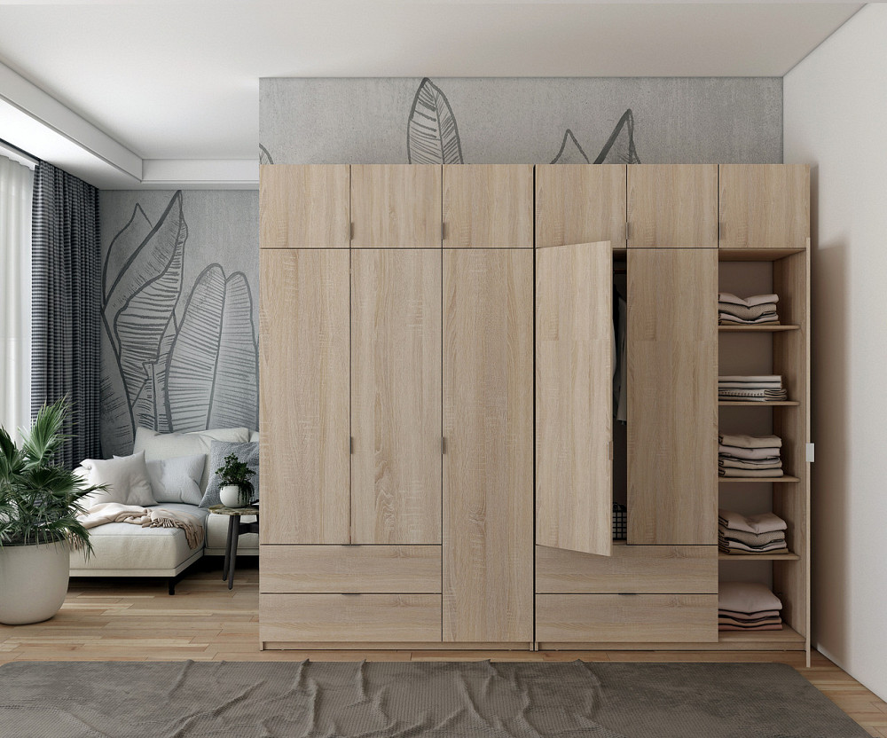 Шафа для одягу Doros Лукас Дуб сонома 3+3 ДСП 270х50х240 DRS-011705 (42005115) Львів - фото 4