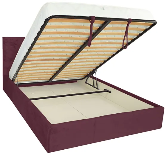 Кровать Двуспальная Bristol Comfort 180 х 190 см Алексис Bordo 07 С подъемным механизмом и нишей для белья Бордовый Киев