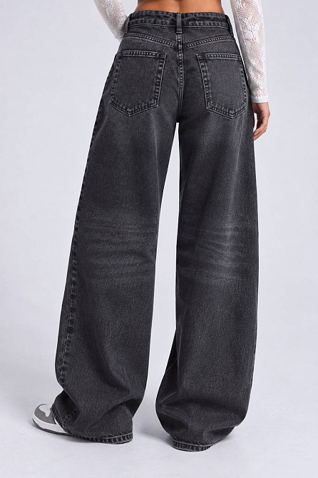 Джинсы женские It’s Basic 4545-2W6-1 straight fit baggy широкие с отвернутым поясом черные, черный, 34, 34, 72 см, 97 см Киев - изображение 4