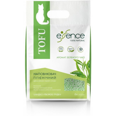 Наповнювач для туалету Essence Tofu з ароматом зеленого чаю 2 мм 6 л (4820261920017) Вінниця - фото 3