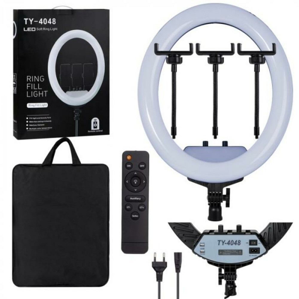 Кільцева світлодіодна LED лампа 45 см TY-4048 з тримачем для телефону + пульт + чехол Киев - изображение 1