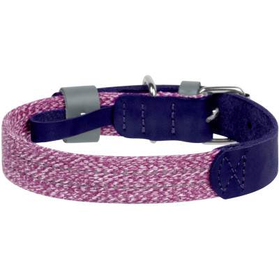 Ошейник для животных WAUDOG Classic из кожи и восстановленного хлопка L 25 мм х 38-49 см фиолетовый (58939) Винница - изображение 2