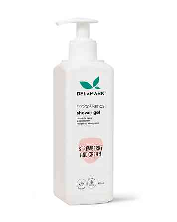 Гель для душу з ароматом полуниці та вершків De La Mark 400 мл Київ