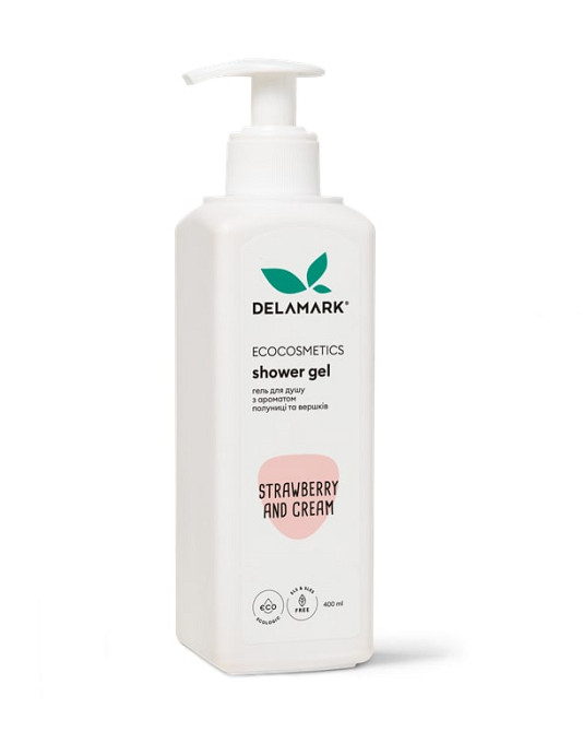 Гель для душа с ароматом клубники со сливками De La Mark 400 мл Киев - изображение 1