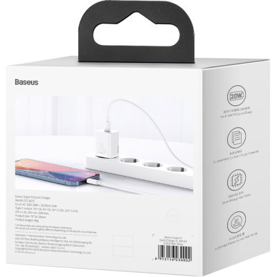 Зарядний пристрій Baseus Super Si Quick Charger 1C 20W EU White (CCSUP-B02) Вінниця - фото 7