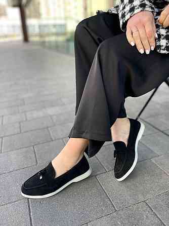 Mermaid Лофери жіночі Mermaid чорні натуральна замша плоска підошва розмір (Б-1) Коломия