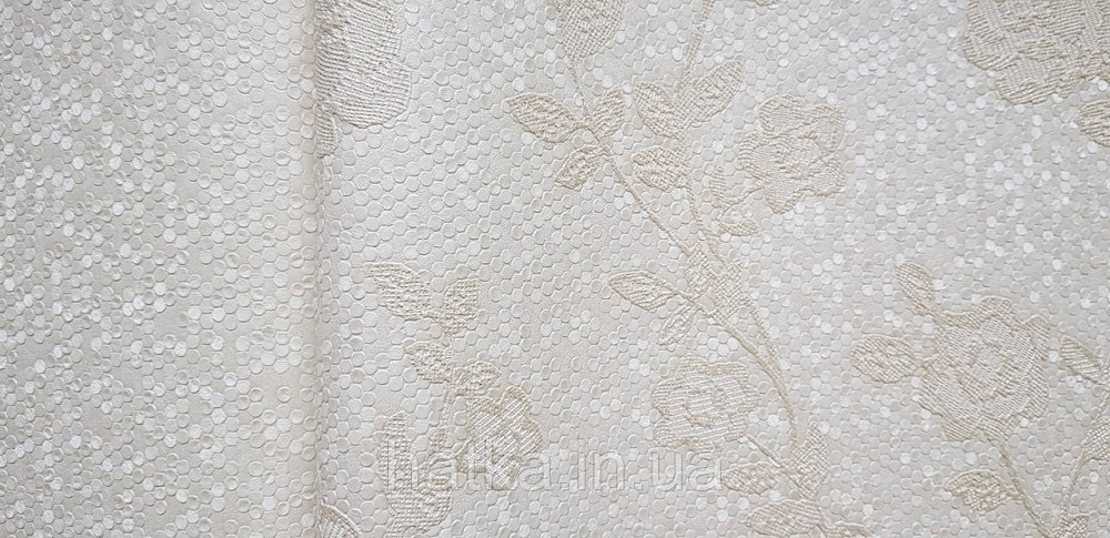 Шпалери вінілові на флізеліні AdaWall Signature1.06х10 квіти гілки листя структурне золотисте пісочні 3д Київ - фото 2