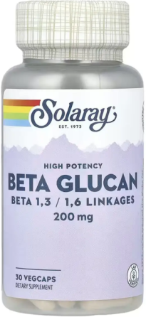 Бета-глюкан Solaray High Potency Beta Glucan 200mg 30 вег капс Киев