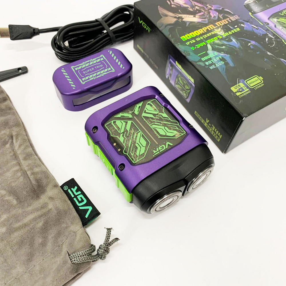 Електробритва для гоління, Чоловіча акумуляторна електробритва, Акумуляторна машинка для стрижки KH-22 Івано-Франківськ - фото 9