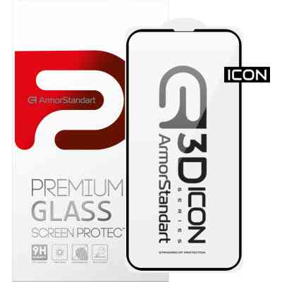 Стекло защитное Armorstandart Icon 3D Apple iPhone 14 Black (ARM61971) Винница