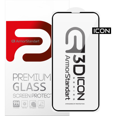 Стекло защитное Armorstandart Icon 3D Apple iPhone 14 Black (ARM61971) Винница - изображение 1
