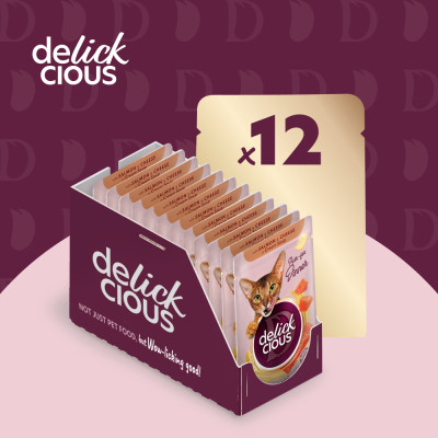 Вологий корм для кішок Delickcious Смужки з лососем та сиром в крем-супі 85 г (4820269141803) Вінниця - фото 5