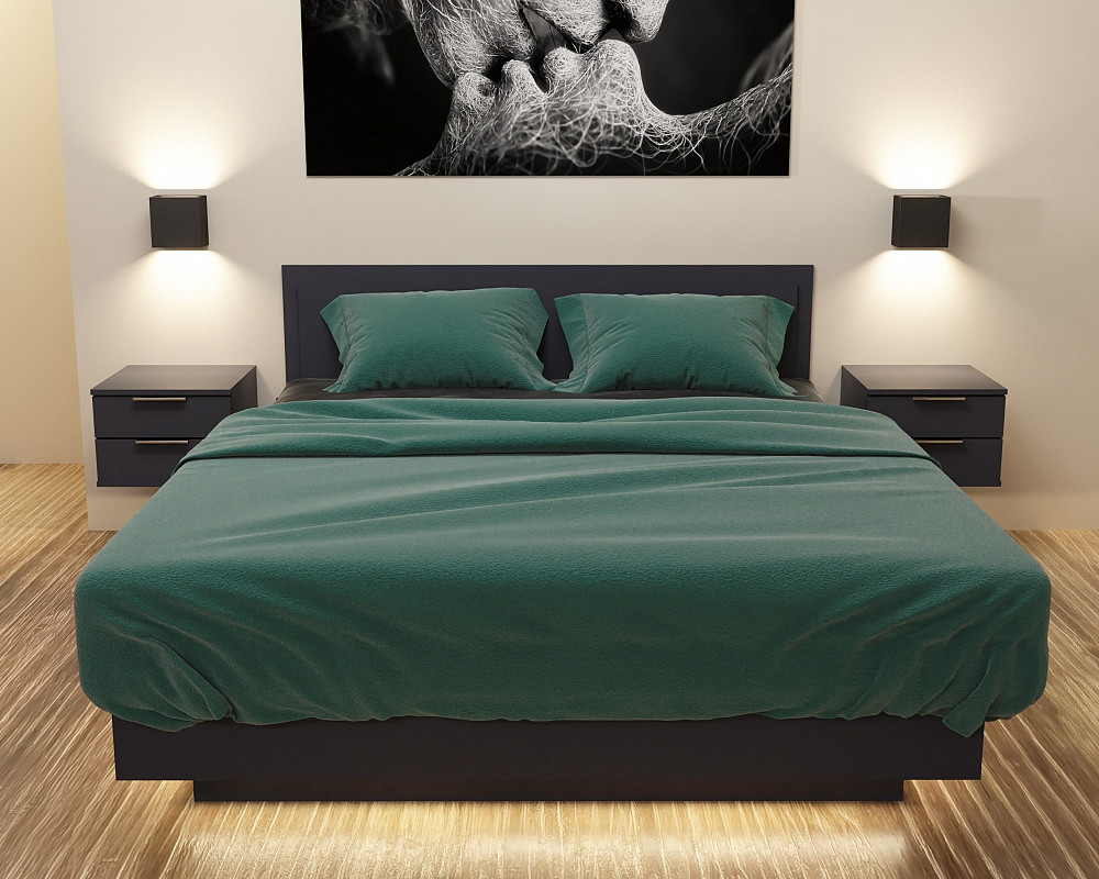 Кровать Кристалл №2 двуспальная, Антрацит, 2035х1632х850 Львов - изображение 2