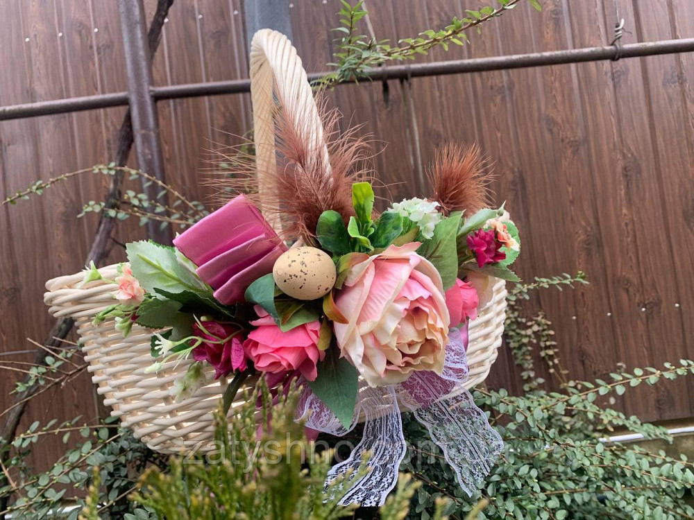 Кошик дерев'яний, плетений з лози, з прикрасою Київ - фото 6