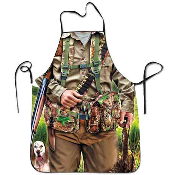 Прикольний фартух для чоловіків мисливець 75 на 60 см різнобарвний Київ