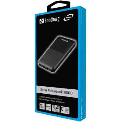 Батарея універсальна Sandberg 10000mAh, Saver, USB-C, Micro-USB, output: USB-A*2 Total 5V/2.4A (320-34) Вінниця