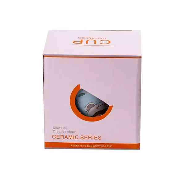 Чашка порцелянова 420 мл з кришкою Блакитна HPCY8240BL Коломия