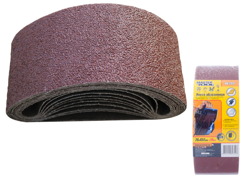 MASTERTOOL Стрічка шліфувальна MASTERTOOL зерно P120 76×457 мм 10 шт 08-2312 Киев - изображение 2