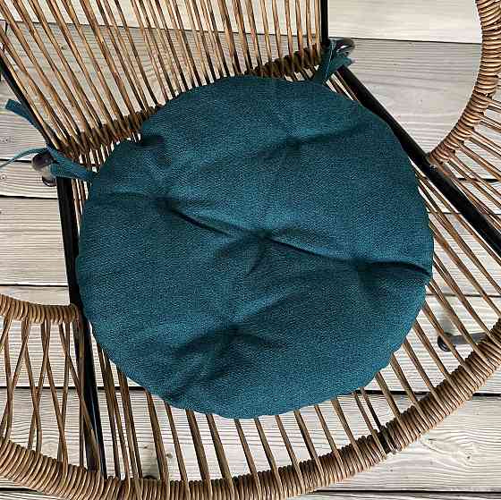 Подушка для стільців (38x38х5 см) кругла Decorator Мальмо колір лазурний 84-045 Київ