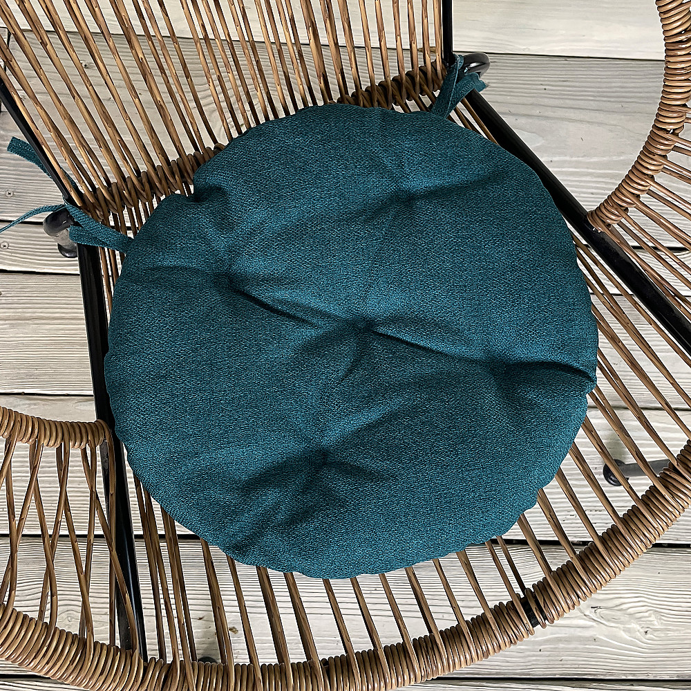 Подушка для стільців (38x38х5 см) кругла Decorator Мальмо колір лазурний 84-045 Київ - фото 1