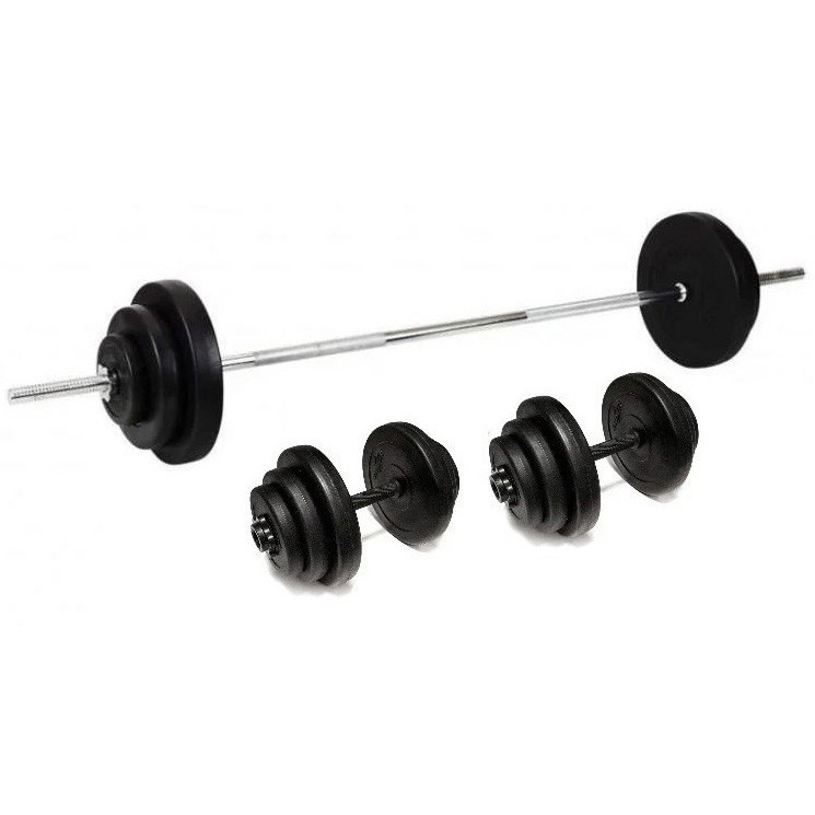 Комплект 52 кг | Штанга складальна 1.8 м пряма + Гантелі 45 см розбірні Київ - фото 1
