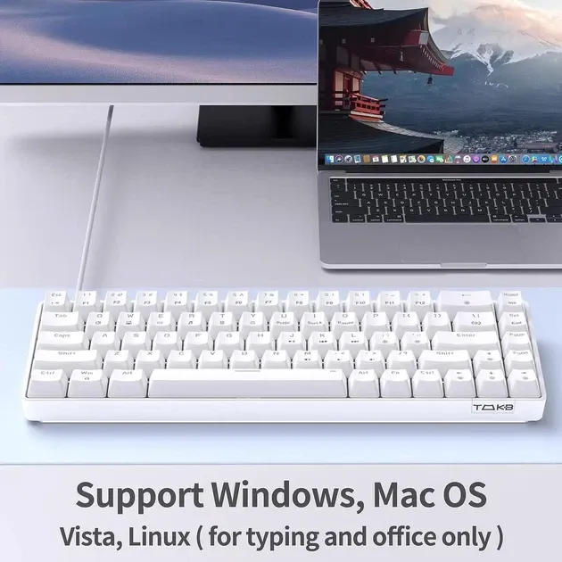 Ігрова механічна клавіатура ZUOYA T68SE White — Компактна (65%) | USB-C | White Edition Луцьк - фото 3