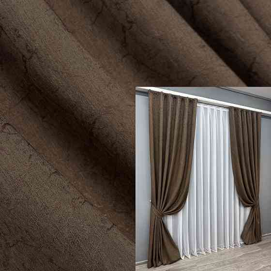 Комплект штор VR-Textil Жаккард Viva Marmo № 1783ш Коричневый 150х270 см 2 шт (33-0748) Киев
