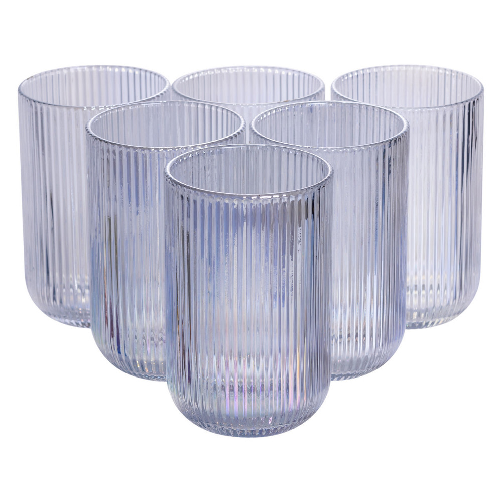 Набір склянок 6 шт скляні склянки 400 (мл) для соку, лимонаду, коктейлів склянки для напоїв HP7113RB Київ - фото 1