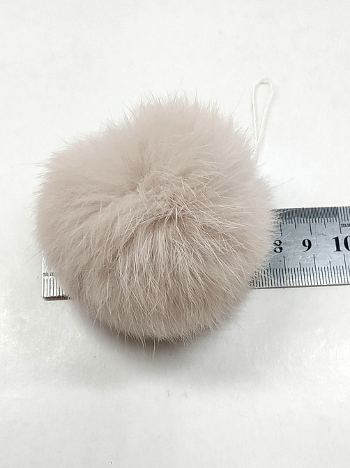 Помпон на шапку з натурального хутра кролика Червоний 7-8см Харків - фото 7