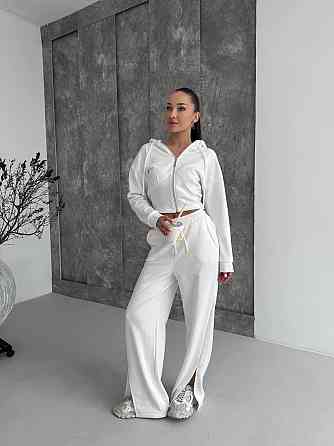 Женский повседневный костюм двойка турецкая петля Молочный, 46/48 Одесса