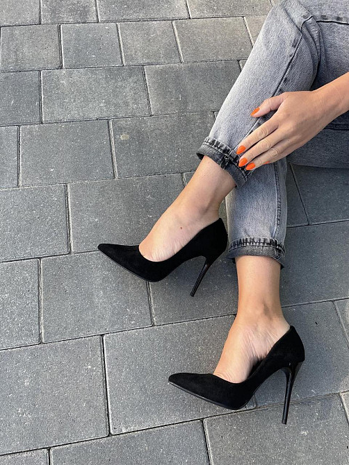 Comer Туфлі жіночі COMER чорні еко-замша каблук 11см розміри 36-39 (2867) Коломия - фото 8