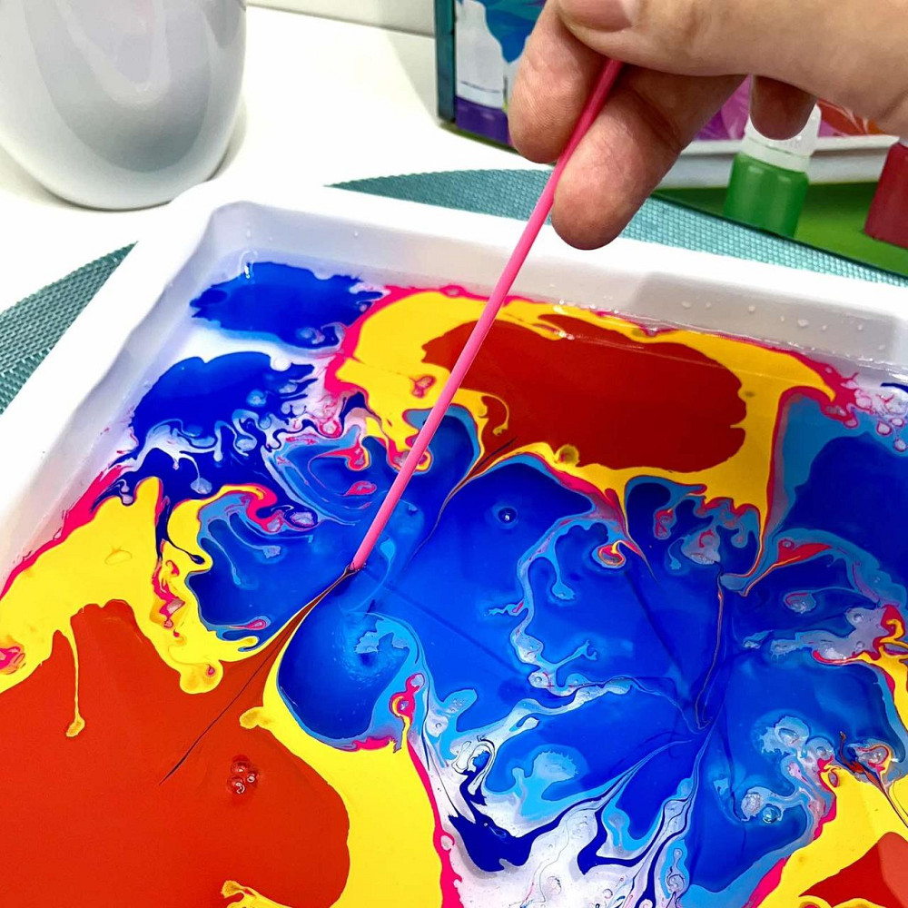 Набір для творчості Ебру 4FUN Game Club 12 пігментів 10 аркушів акварельного паперу інструменти (87752) Чернигов - изображение 4