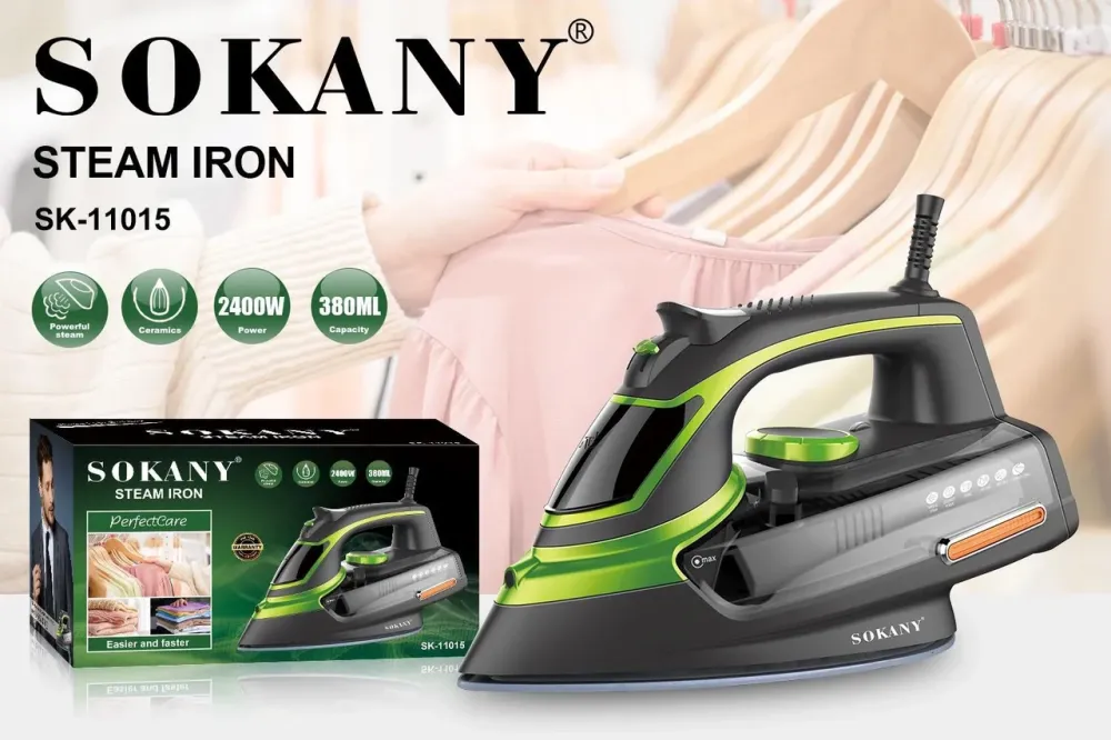 Электрический утюг SK-11015 2400 Вт с паром, резервуар 380 мл, регулируемый пар, шнур 360° Одесса - изображение 1