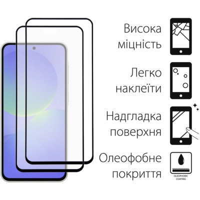 Чехол для мобильного телефона Dengos Kit Samsung Galaxy A36 Soft + 2 pcs glass (Black) (DG-CTG2P-13) Винница - изображение 3