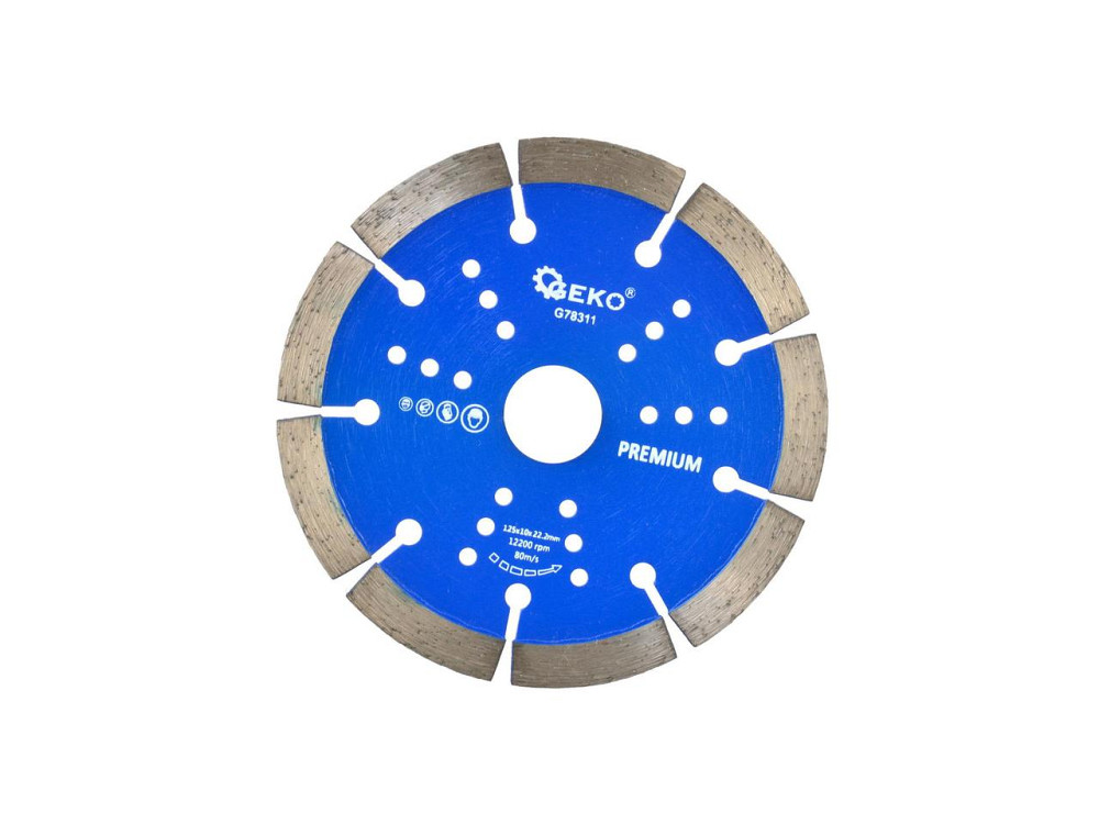 Круг різання алмазний сегментний "GEKO" premium 125 мм, синий Київ - фото 1